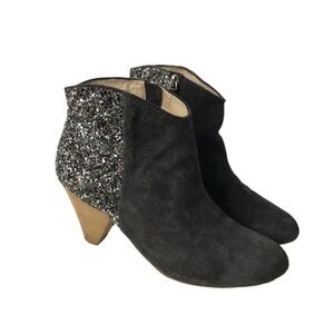Matt Bernson grey silver glitter Sparkly Ankle Booties size 9.5 M